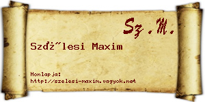 Szélesi Maxim névjegykártya